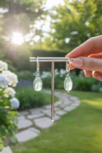 AQUAMARINE AND INDIGO KYANITE HOOP EARRINGS