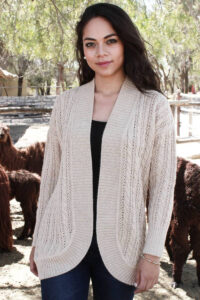 Baby Alpaca Cable and Lace Cardigan