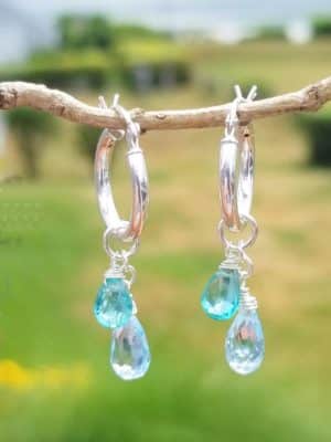 Blue Topaz and Blue Apatite Gemstone Earrings