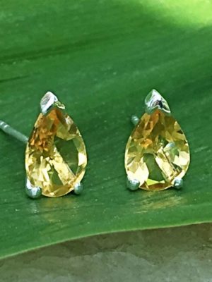 2.5 Carat Citrine Gemstone Post Earrings