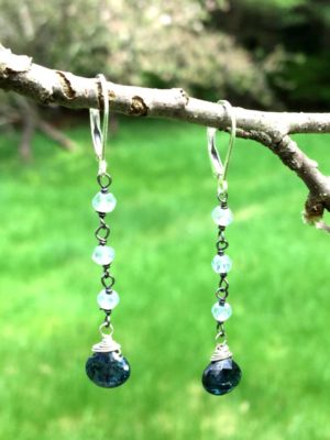 Indigo Kyanite and London Blue Topaz Earrings