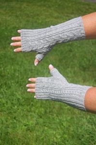 Pure Baby Alpaca Cable and Rib Handwarmers