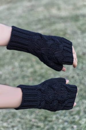 Pure Baby Alpaca Chunky Cabled Hand Warmers