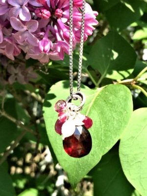 Garnet and Sapphire Gemstone Necklace