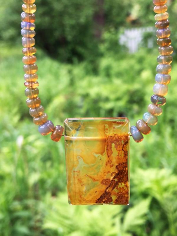 Dendritic Fire Agate Necklace