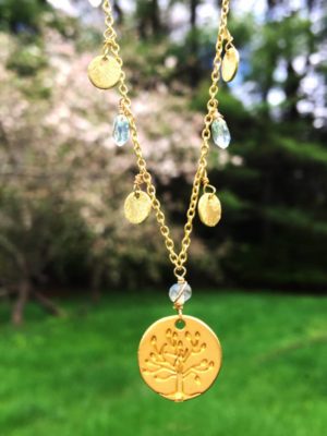 Ceylon Moonstone Tree of Life Necklace