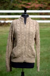 All Natural Baby Alpaca Cabled Pocketed Cardigan