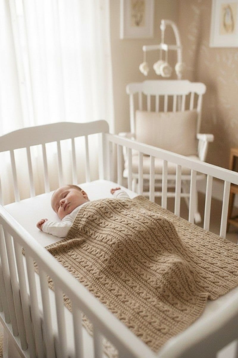 100% Pure All-Natural Baby's Blanket in Beige