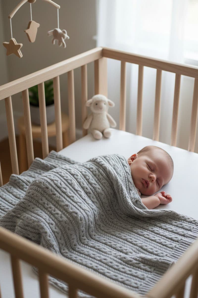 100% Pure All-Natural Baby's Blanket in Grey