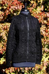 Women's Pure Baby Alpaca Cable Knit Jacket