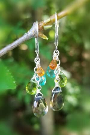 Multi Colored Gemstone Earrings
