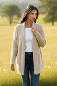 100% Pure Baby Alpaca Luxury Open Cardigan with Optional Belt for Wrap