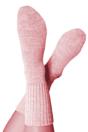100% Pure Baby Alpaca Socks In Rose Quartz