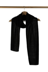 Black Alpaca Knit Scarf For Men And Women