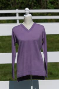 Women's Pure Baby Alpaca V-Neck in Lilac