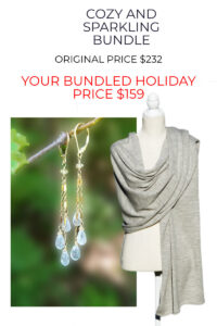 Alpaca Wrap and Gemstone Earring Bundle At Over $70 Off