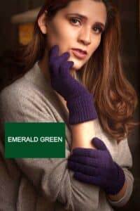 100% Pure Baby Alpaca Gloves in Emerald Green