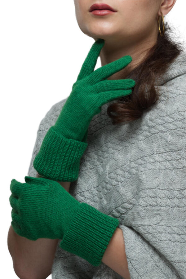 100% Pure Baby Alpaca Gloves in Emerald Green
