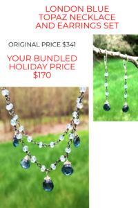 London Blue Topaz Necklace And Earring Set 50% Off