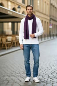 PURE BABY ALPACA SCARF IN PLUM