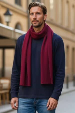 Supremely Soft Baby Alpaca Knit Scarf (Available In Multiple Colors) - Wine