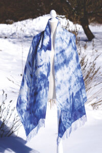 Baby Alpaca Hand Painted Pashmina In Shades Of Blue