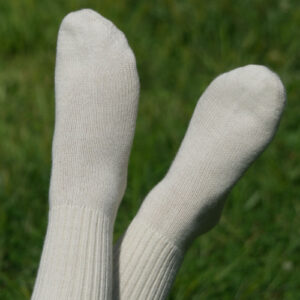 100% Pure Baby Alpaca Socks In All-Natural Cream