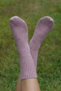 100% Pure Alpaca Socks In Rose Quartz
