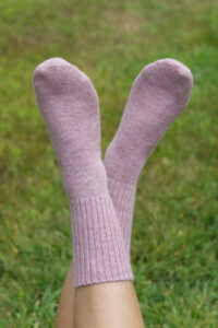 100% Pure Alpaca Socks In Rose Quartz