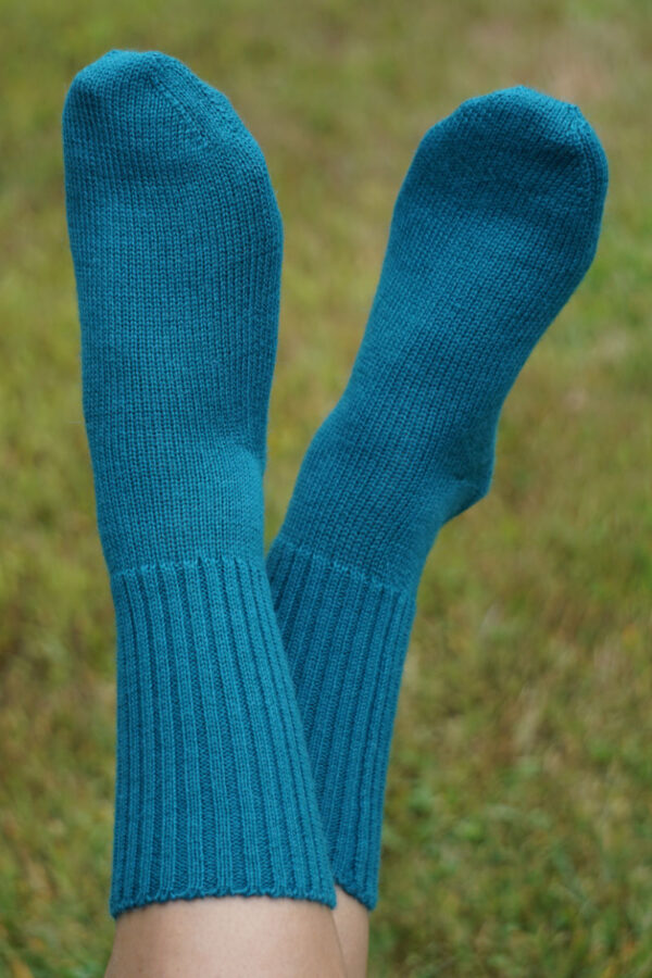 Alpaca Socks made from 100% baby alpaca fiber in Teal color
