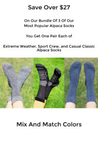 Save $27 on our most popular alpaca socks in a bundle of three.