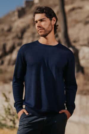 Men's Royal Alpaca Crew Sweater