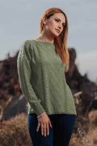 Women's Royal Alpaca Cable Sweater