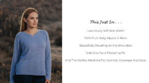 Pure Baby Alpaca V-Neck Pullover In Periwinkle