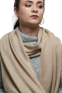 100% Baby Alpaca Supremely Soft Scarf In Creamy Beige