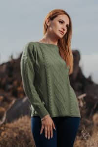 Women's Royal Alpaca Cable Sweater