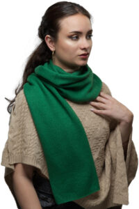100% Baby Alpaca Supremely Soft Scarf In Emerald Green