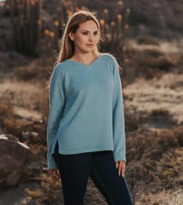 100% Pure Baby Alpaca Women's V-Neck Sweater