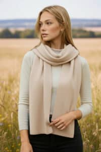 100% Pure Baby Alpaca Knit Scarf in Wine