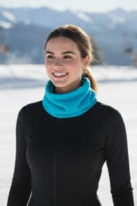 100% BABY ALPACA NECK GAITER IN AQUA