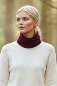 100% PURE BABY ALPACA NECK GAITER IN MERLOT