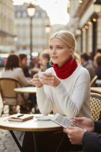 100% PURE BABY ALPACA NECK GAITER IN SCARLET RED