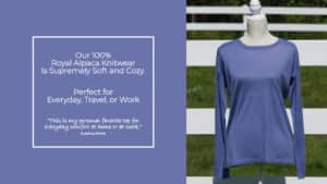 Mt. Caesar Alpacas 100% Royal Alpaca Knitwear Is Supremely Soft and Comfortable