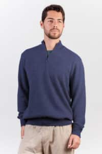 Men's 100% Pure Baby Alpaca Half Zip Sweater