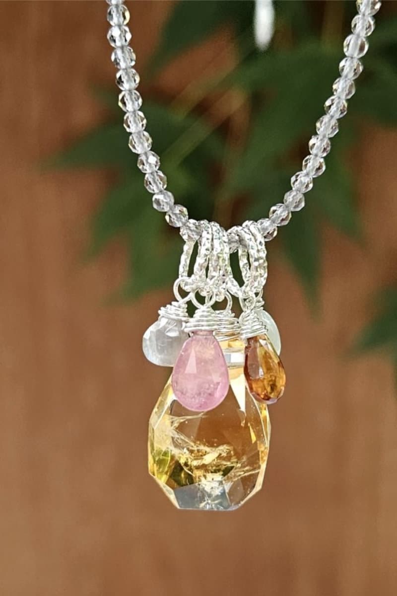 17 Inche Citrine and Multi-Gemstone Necklace