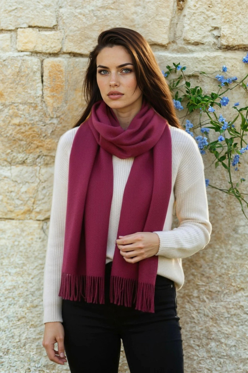 HOME PAGE WINTER CLEARANCE 100% Pure Handwoven Scarf in Wild Raspberry