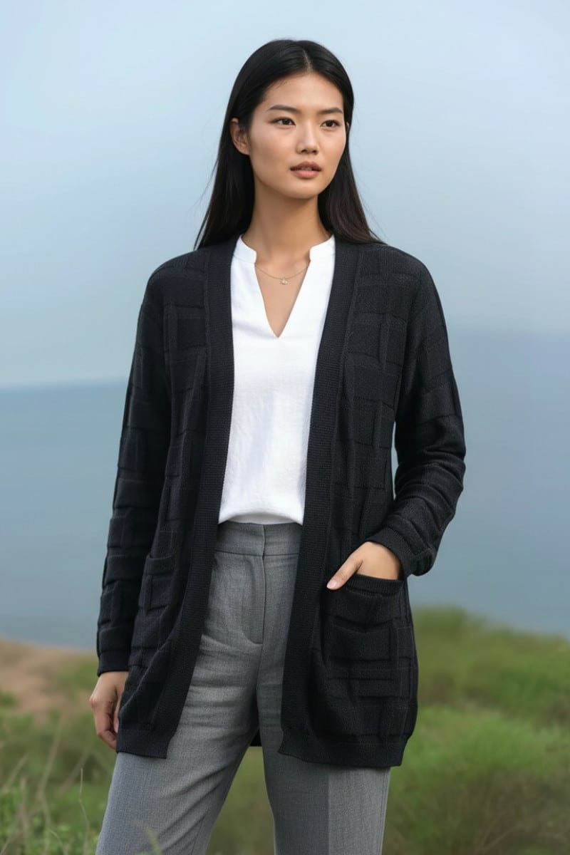 Pure Alpaca City Cardigan – Clean Lines, Modern Ease, Natural Luxury