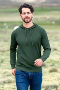 Men's Royal Alpaca Hoodie in Deep Forest