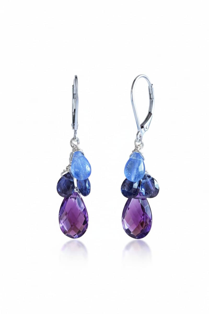 AMETHYST LOLITE TANZANITE EARRINGS