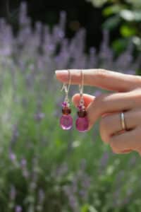 RUBY AND GARNET GEMSTONE EARRINGS